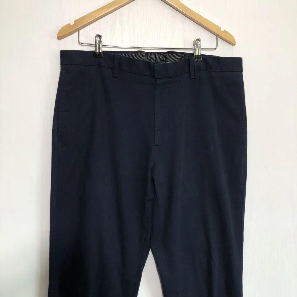 Banana Republic Pants Mens 34 W 34 L Blue Aiden Fit Chino Flat Front Preppy